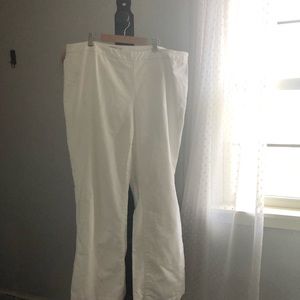 Coldwater Creek natural fit white cotton long pants in size 18